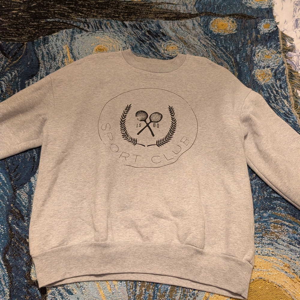 OAK + FORT Light Gray Crewneck Sweater